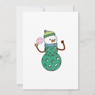 Pickleball-Schneemann lustiges Weihnachten Xmas  Einladung