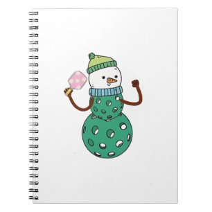 Pickleball Schneemann Lustiges Weihnachten Xmas Notizblock