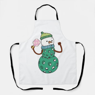 Pickleball Schneemann Lustiges Weihnachten Xmas Schürze