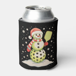 Pickleball Schneemann Santa Hut Weihnachtslichter  Dosenkühler