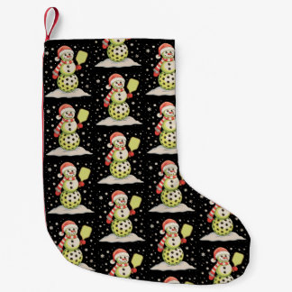 Pickleball Schneemann Santa Hut Weihnachtslichter Kleiner Weihnachtsstrumpf