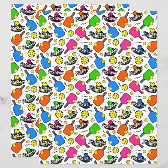 Pickleball-Schrappbuch-Papier (Vorne/Hinten)