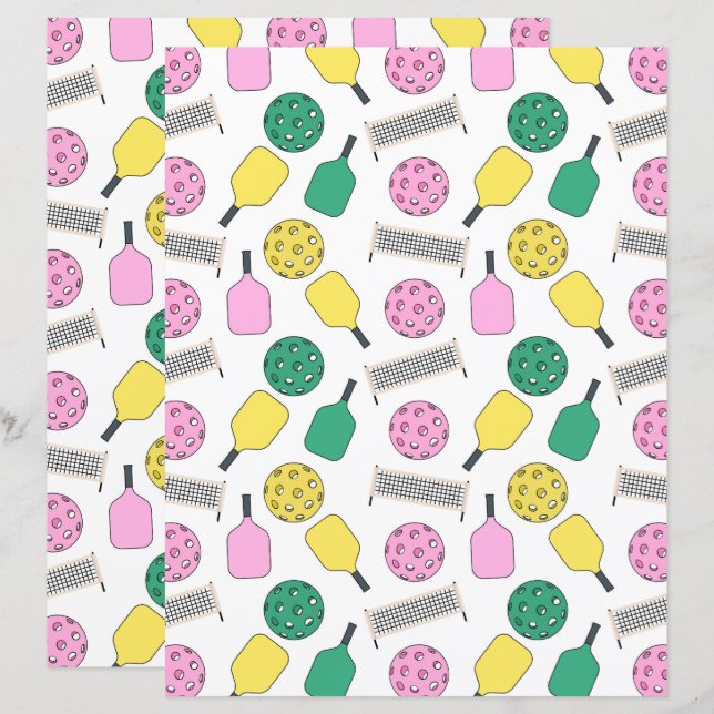 Pickleball Scrapbook Paper (Vorne/Hinten)