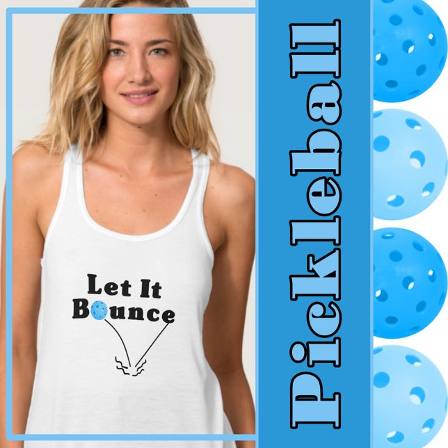 Pickleball Serve Ließ It Bounce Blue Personalisier Tank Top (Pickleball Serve Rule - Let It Bounce - blue pickleball)