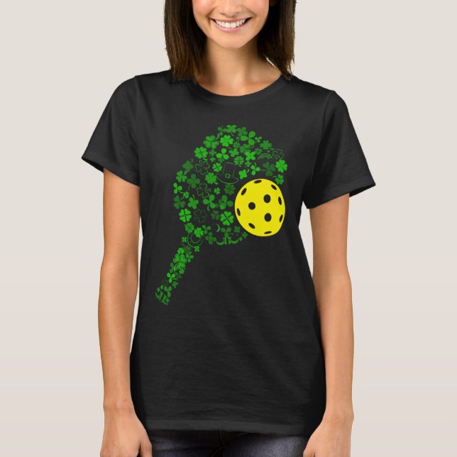 Pickleball Shamrock Leaf St Patrick Day Pickleball T-Shirt (Vorderseite)
