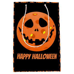 Pickleball Skeleton Jack-o''Lantern Halloween Mittlere Geschenktüte