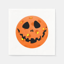 Pickleball Skeleton Jack-o''Lantern Halloween Serviette