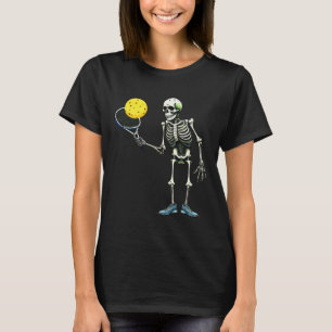 Pickleball Skeleton T-Shirt Halloween Kostüm Pickl
