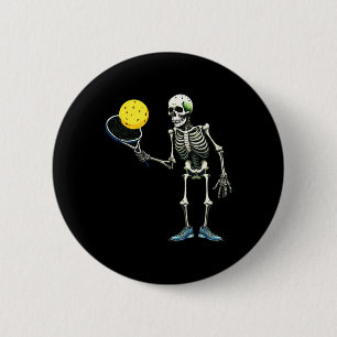 Pickleball Skelett-Shirt Halloween-Kostüm Pickleba Button