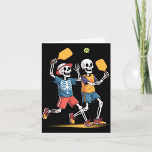 Pickleball-Skelett-Truppe Halloween Karte