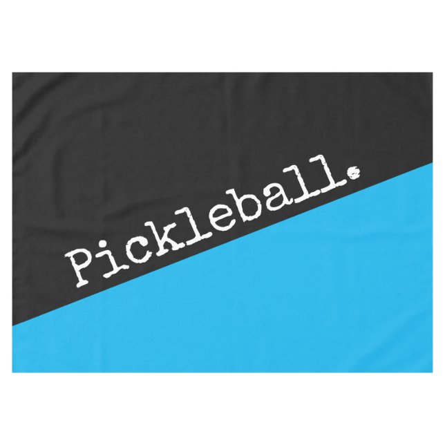 PICKLEBALL Sky Blue Black Diagonal Color Block Tischdecke (Vorderseite (Horizontal))
