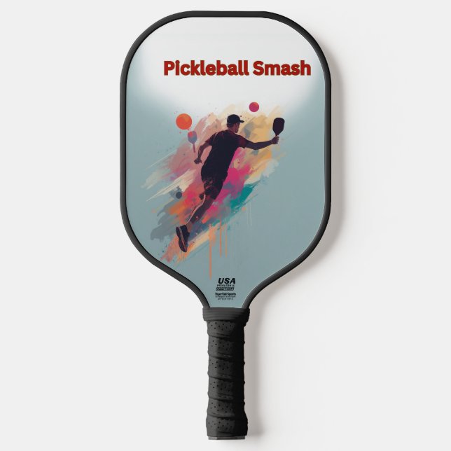 Pickleball Smash Künstlerische Silhouette Paddle (Vorderseite)