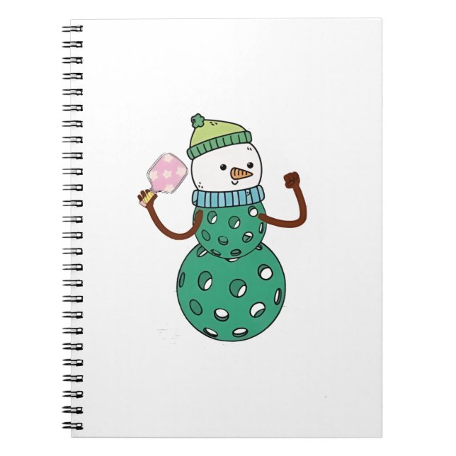 Pickleball Snowman Funny Christmas Notizblock (Vorderseite)