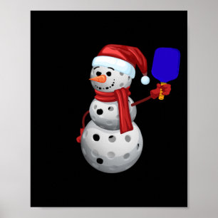 Pickleball Snowman Poster