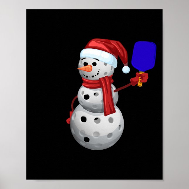 Pickleball Snowman Poster (Vorne)