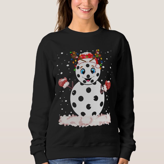 Pickleball Snowman Weihnachts-Wintersportspiele Sweatshirt (Vorderseite)