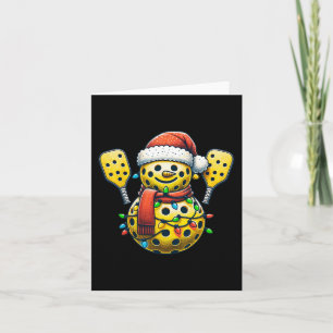 Pickleball Snowman Weihnachtsmannmütze Lights Chri Karte