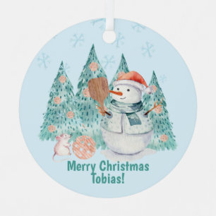 Pickleball Snowmen, minzige Weihnachten Ornament Aus Metall