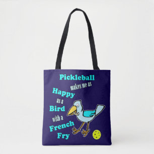 Pickleball so glücklich wie ein Vogel mit einer Po