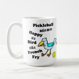 Pickleball - so glücklich wie ein Vogel mit franzö Kaffeetasse