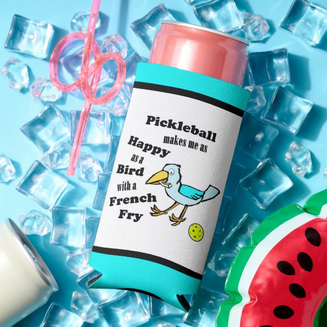 Pickleball - so glücklich wie ein Vogel mit franzö Selters Dosenkühler (In Situ Sommer)