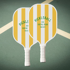 Pickleball Social Club Custom Gelbes Cabana Streif Schläger