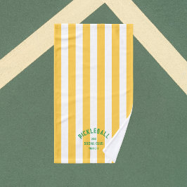 Pickleball Social Club Gelbes Cabana Streifen Handtuch