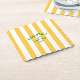 Pickleball Social Club Gelbes Cabana Strip Party Untersetzer