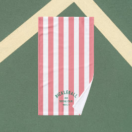 Pickleball Social Club Pink Cabana Strip Handtuch