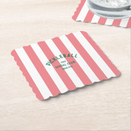 Pickleball Social Club Pink Cabana Strip Party Untersetzer