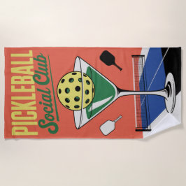 Pickleball Social Club Retro Paddle Court Strandtuch