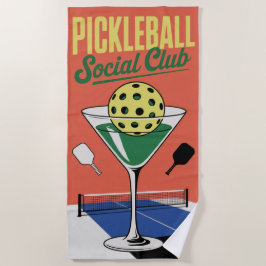 Pickleball Social Club Retro Paddle Court Strandtuch
