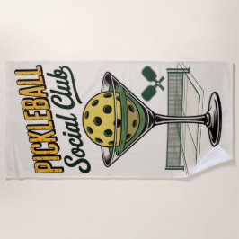 Pickleball Social Club Retro Paddle Court Strandtuch