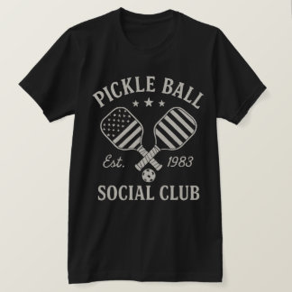 Pickleball Social Club Retro Vintage Sports Fan T-Shirt