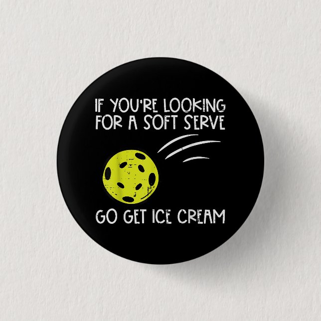 Pickleball Soft Serve Ice Creme Pickle Ball Me Button (Vorderseite)