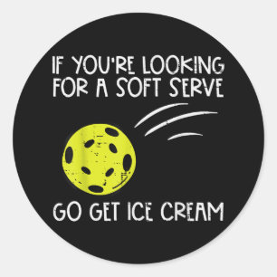 Pickleball Soft Serve Ice Creme Pickle Ball Me Runder Aufkleber