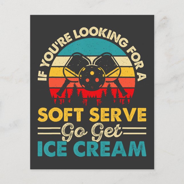 Pickleball Soft Serve Lustiger Sportswitz Flyer (Vorne)