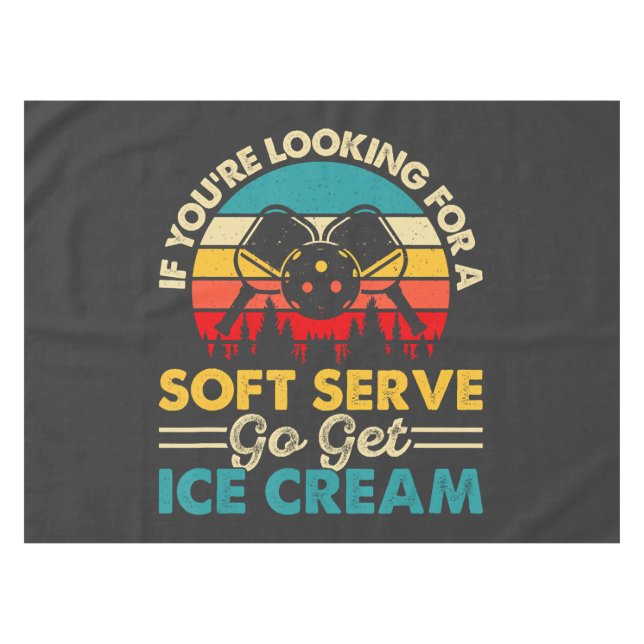Pickleball Soft Serve Lustiger Sportswitz Tischdecke (Vorderseite (Horizontal))