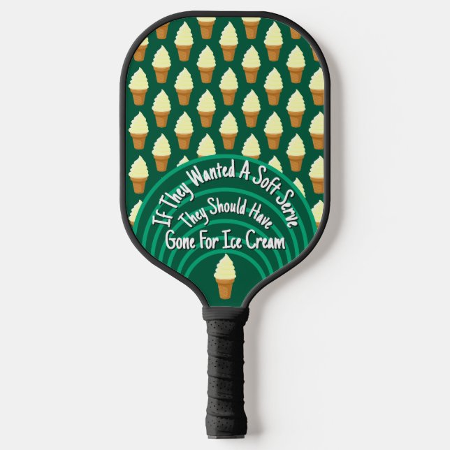 Pickleball Softserv-Eiscreme-Kegel Lustig Grün Schläger (Vorderseite)
