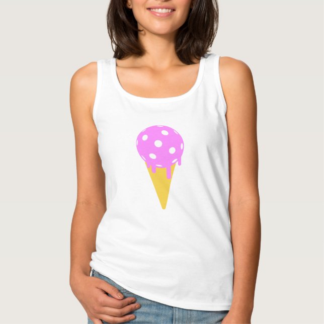 PickleBall Sommereis Creme Cone Frauentank T-Shirt (Vorderseite)