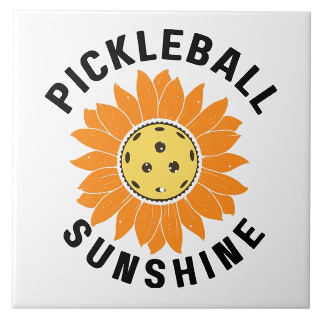 Pickleball-Sonnenschein Fliese (Vorderseite)