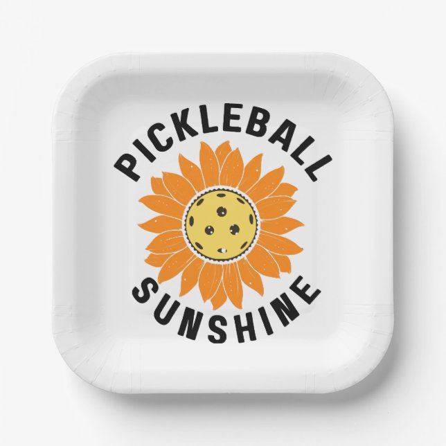 Pickleball-Sonnenschein Pappteller (Vorderseite)
