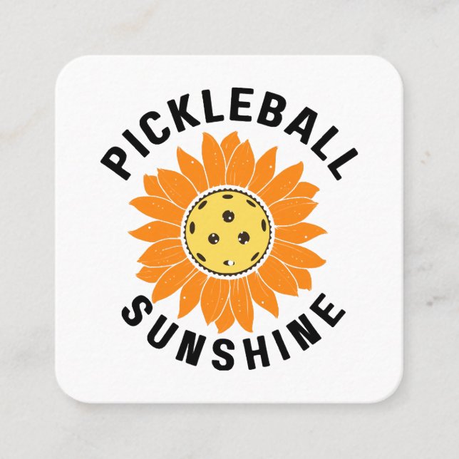 Pickleball-Sonnenschein Quadratische Visitenkarte (Vorderseite)