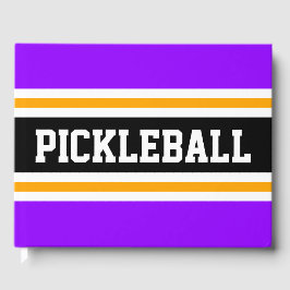 PICKLEBALL Spaß Helle, Lila schwarze Racing Streif Gästebuch