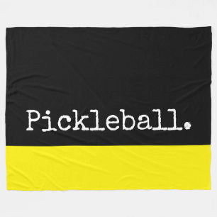 PICKLEBALL Spaß Schwarz, lebhafter, gelber Farbblo Fleecedecke