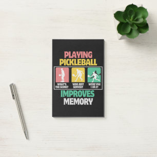Pickleball-Spielen verbessert das Gedächtnis Post-it Klebezettel