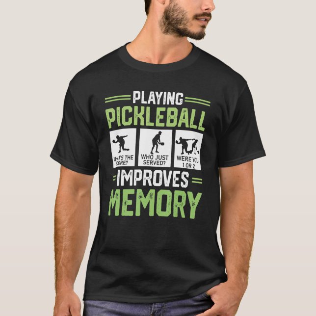Pickleball spielen verbessert Memory Pickleball Pl T-Shirt (Vorderseite)
