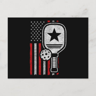 Pickleball-Spieler - Amerikanische Flagge Pickleba Feiertagspostkarte