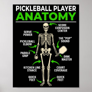 Pickleball-Spieler Anatomie lustiger Dink Pickle B Poster