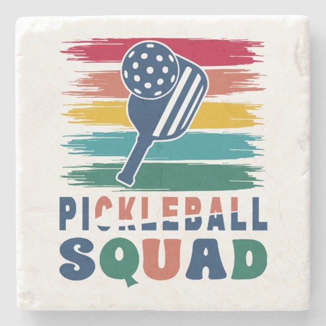 Pickleball Spieler Geschenkidee Steinuntersetzer (Vorderseite)